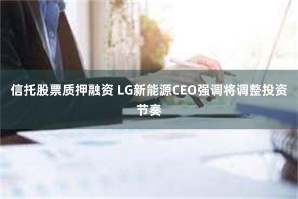 信托股票质押融资 LG新能源CEO强调将调整投资节奏