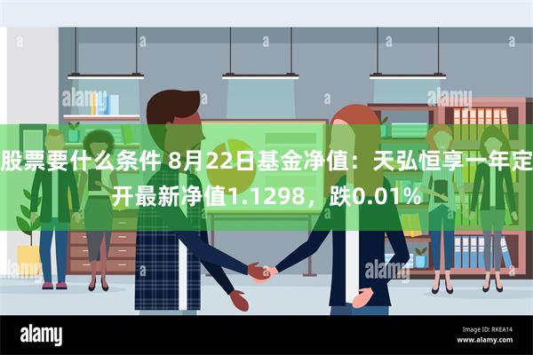 股票要什么条件 8月22日基金净值：天弘恒享一年定开最新净值1.1298，跌0.01%