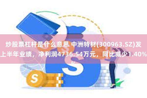 炒股票杠杆是什么意思 中洲特材(300963.SZ)发上半年业绩，净利润4736.54万元，同比减少1.40%