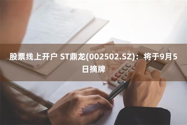 股票线上开户 ST鼎龙(002502.SZ)：将于9月5日摘牌