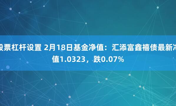 股票杠杆设置 2月18日基金净值：汇添富鑫禧债最新净值1.0323，跌0.07%